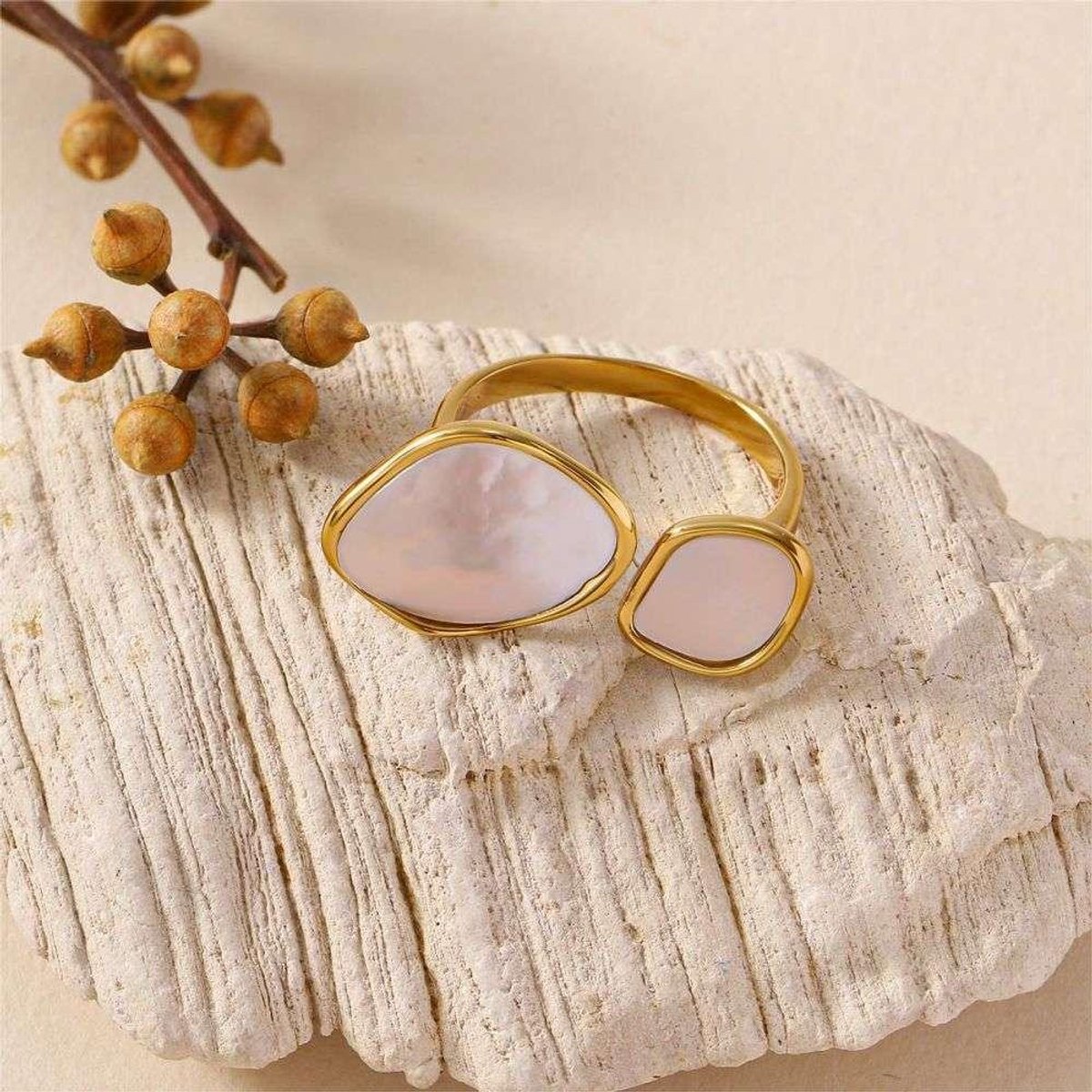 Ring Si Amor Sieraden RW0499-G8 Roestvrij Staal Kleur Goud