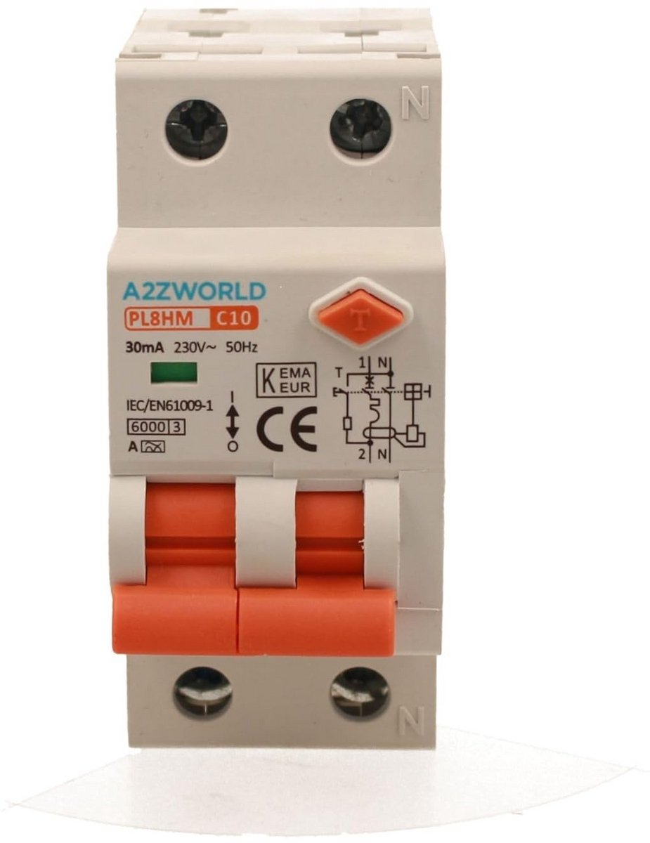 Aardlekschakelaar Type A 1P+N 30mA 6kA - 2 DIN Modules