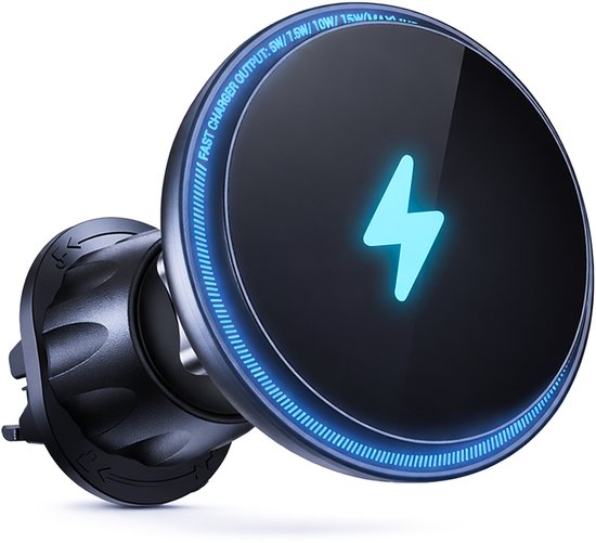 CODA Telefoonhouder Auto Ventilatie Draadloos Opladen 15W & Met Magneet– CODA Magnetische Qi Autohouder – 360° Draaibaar – Snellader voor iPhone & Samsung