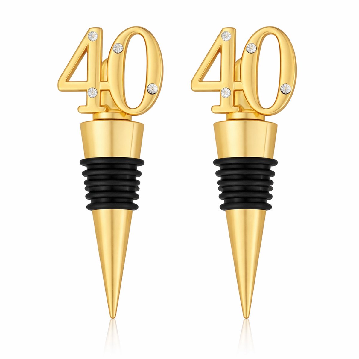 Wijnstoppers Veldman Living - RVS Wijnstoppers - Goudlkeurige 40 jaar wijnstoppers 2 stuks