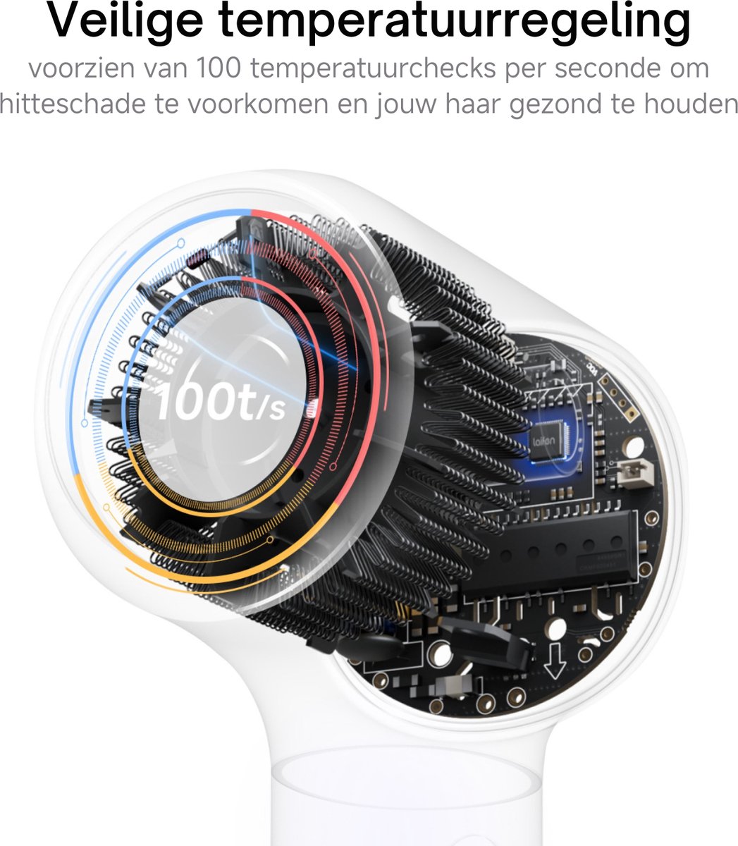 Laifen NEO High Speed Fohn - Met diffuser - Haardroger met ionische technologie - 3 warmtestanden thumbnail 4
