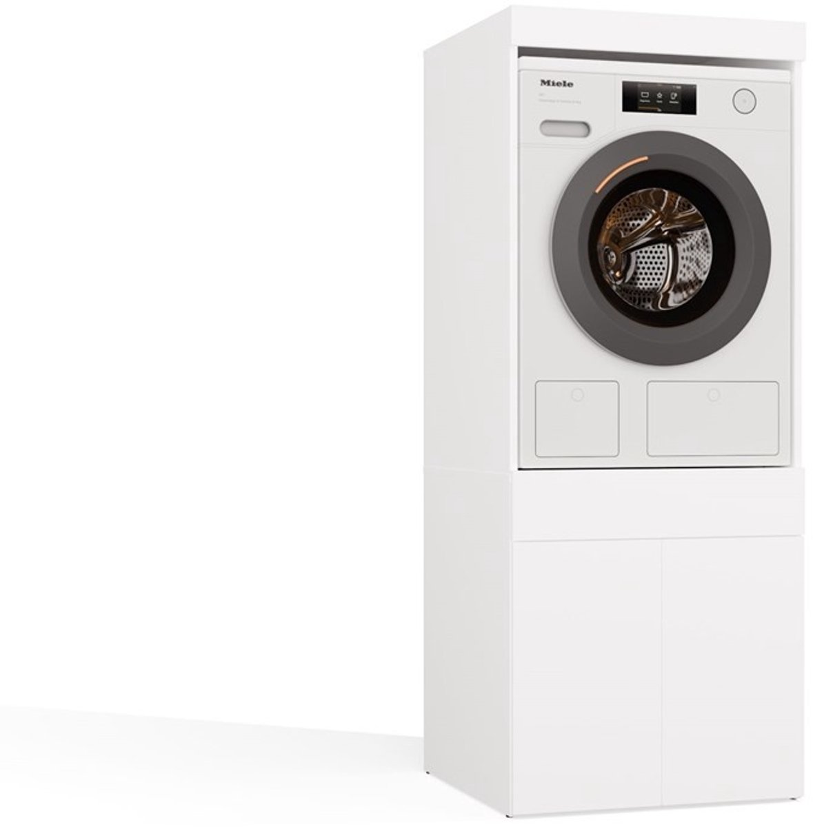 Wasmachine of wasdroger kast met lade wit