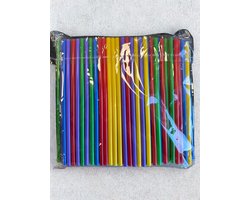 Herbruikbare Plastic Rietjes 8x240 mm – 250 Stuks – Kleurenmix – Extra Breed & Duurzaam