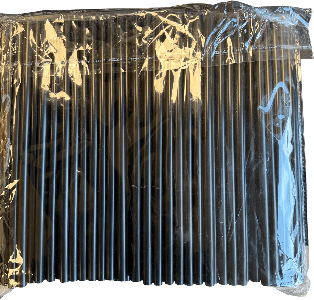 Herbruikbare Plastic Rietjes 8x240 mm – 250 Stuks – Zwart – Extra Breed & Flexibel