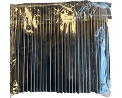 Herbruikbare Plastic Rietjes 8x240 mm – 250 Stuks – Zwart – Extra Breed & Flexibel