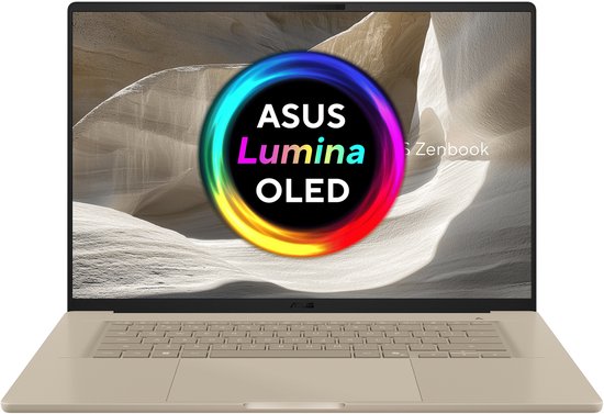 ASUS Zenbook A16 UX3607OA‑SQ013W – Copilot+ Laptop – 16 inch – 3K – Snapdragon X2E‑94 – 48GB/1TB – Wi‑Fi 7 – Beige - ASUS - Hoofdafbeelding