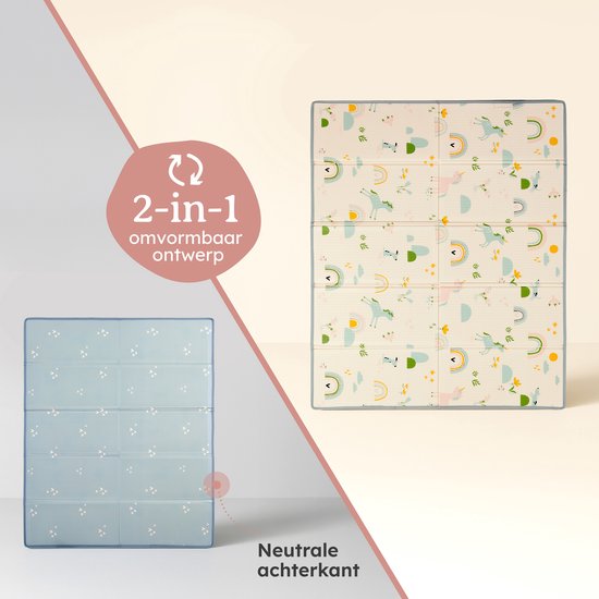 Laleni Speelmat Sindal - Waterdicht Speelkleed Baby - Met Tas - 150 x 180 x 1 cm - Regenboogprint van Laleni — afbeelding 5