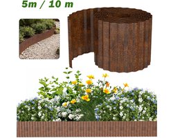 Verzinkte Tuinrand 10m – Flexibele Grasrand van Staal 18 cm Hoog – Tuinafscheiding, Bloembedrand, Kantopsluiting – Roestkleur