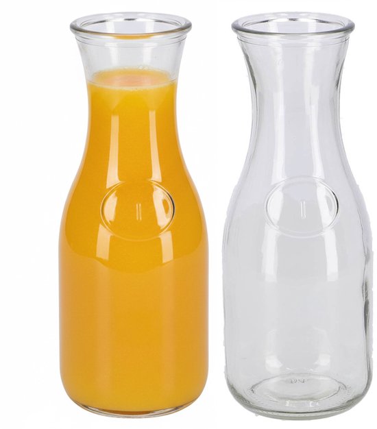 Voordeelpakket 4x glazen water of sap karaffen-kannen 1 3 liter Voordeelpakket 4x glazen water of sap karaffen-kannen 1 3 liter