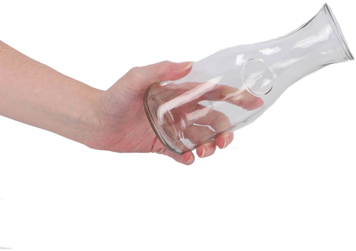 Glazen water karaf - 2x - sap/wijn karaf - van 0,5 liter - Karaffen - tafel / keuken - artikelen - sapkan - 8 x 20 cm — cadeau in Cadeau-ideeën - foto 2
