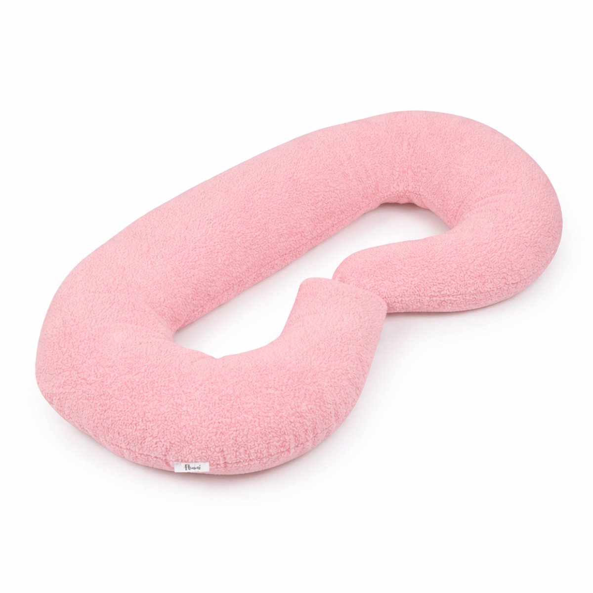 Flumi - Zwangerschapskussen C-vorm - teddy stof - multifunctioneel gebruik - geschikt voor slapen en voeden - roze