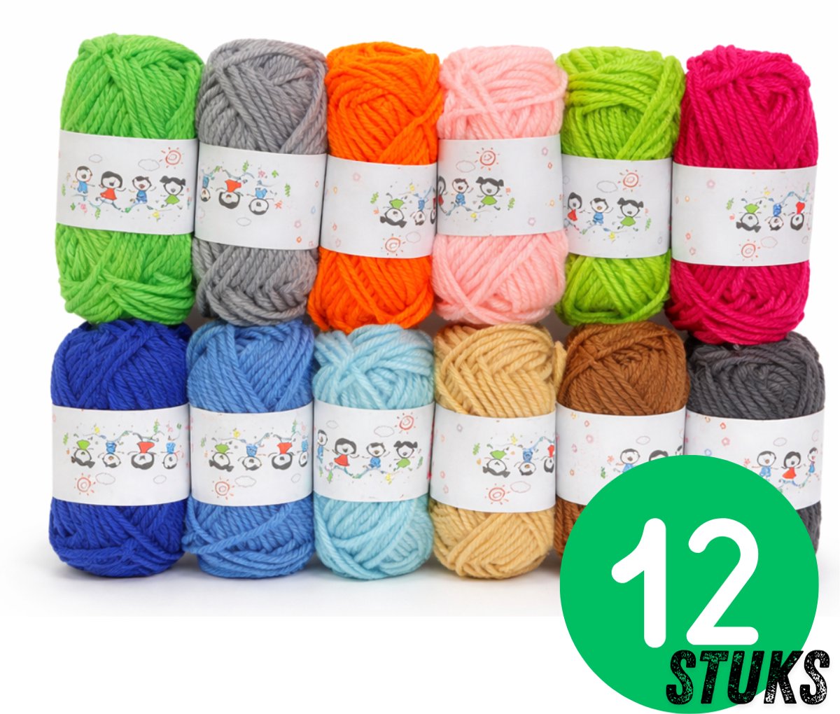 Chipa - Breiwol Set – 12 Kleuren Garen – Polyester – 120g Totaal – Haak- en Breigaren voor DIY Projecten – Diverse Garen - Brei wol - Hobby & Handwerk - Naaien Accesoires - Bordure - Naaibenodigheden