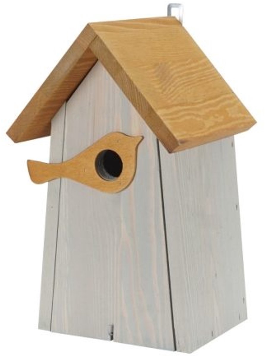 Tweetfeed Nestkast Jip - dennenhouten nestkast met invliegopening 32 mm en decoratief vogelfiguur