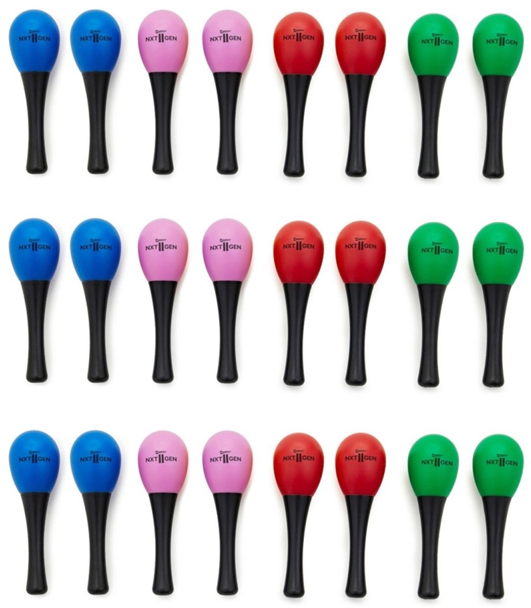 Premier NXT GEN Mini Plastic Maracas met Emmer, 12 paar