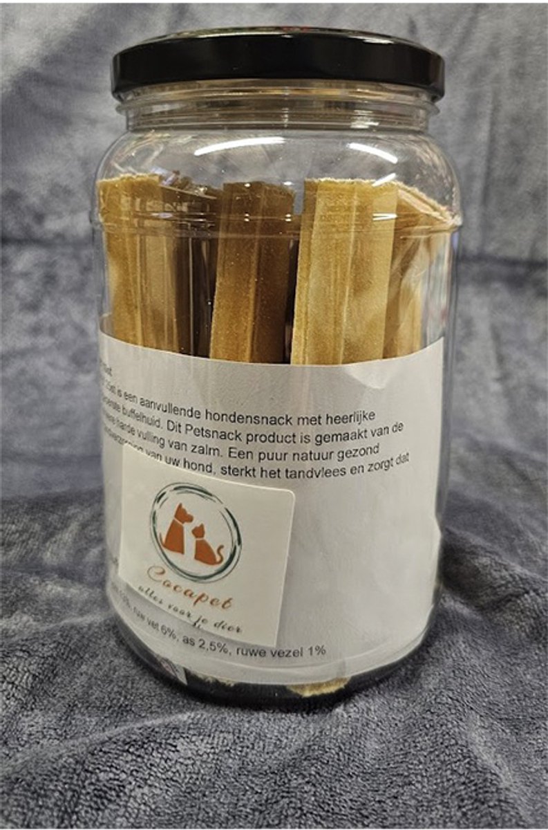 Cocapet - rawhide wrap met harde zalmvulling voor honden - 15 cm x 2 cm - 10 stuks - tandverzorgend