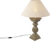 QAZQA hyssop tl - Tafellamp met lampenkap - 1 lichts - H 705 mm - Beige - Eetkamer, Slaapkamer,Woonkamer - Landelijk - Dimbaar