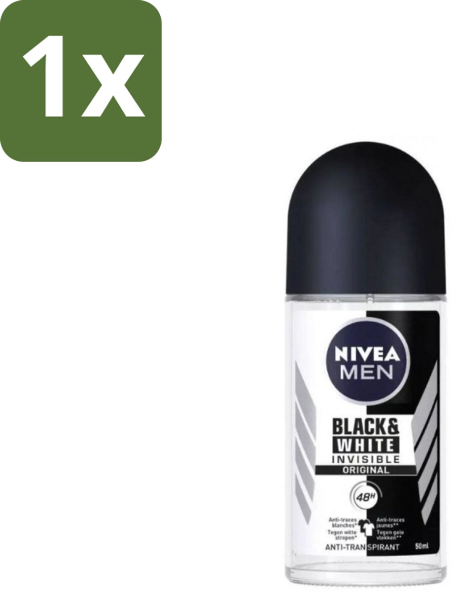 Nivea Men – Deodorant Roller – Invisible for Black & White – 50 ml - 1 stuk