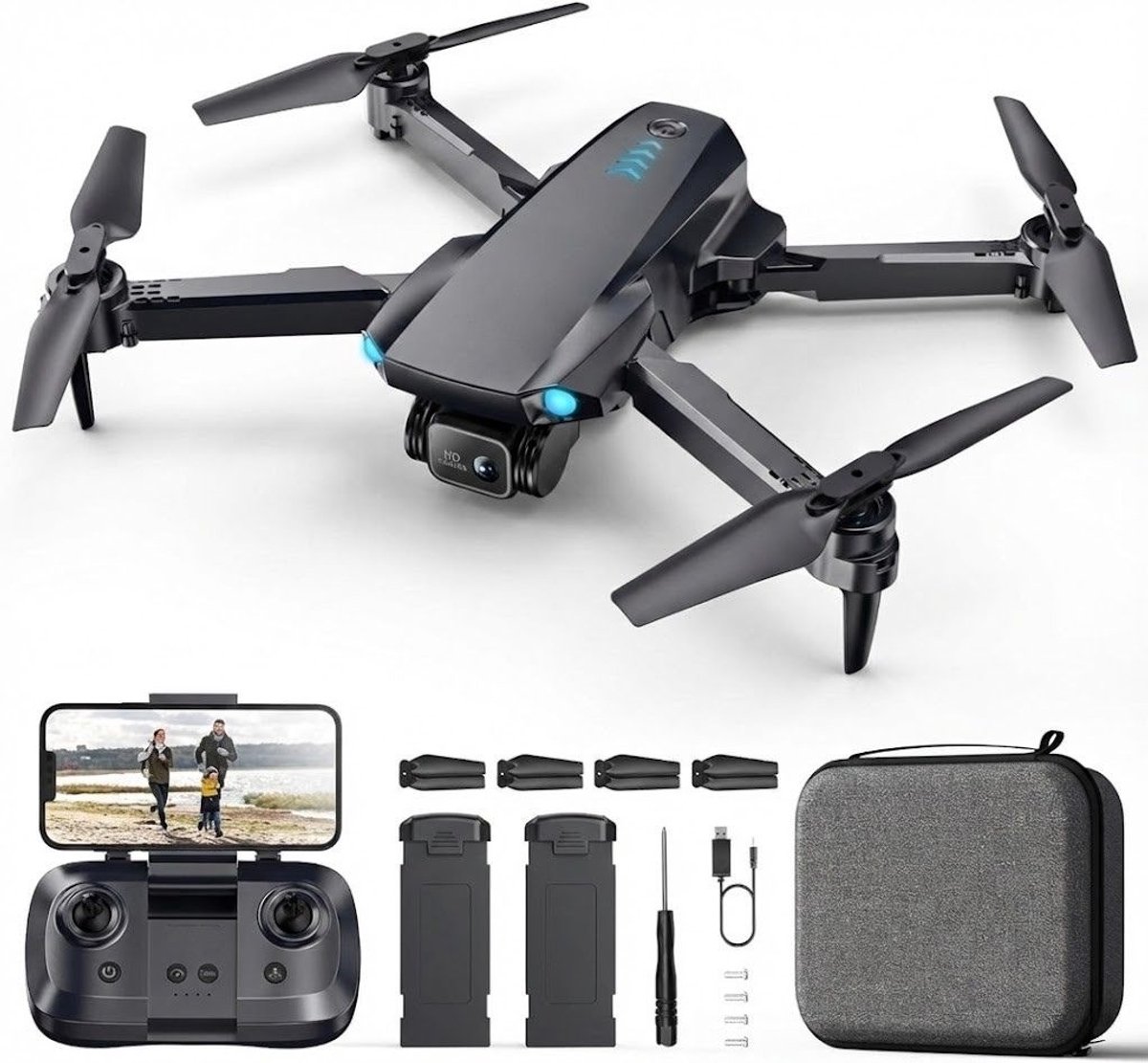 SNJY® Drone met Camera - Drone voor Volwassenen - Drones voor Kinderen - 1080P HD - Zwart
