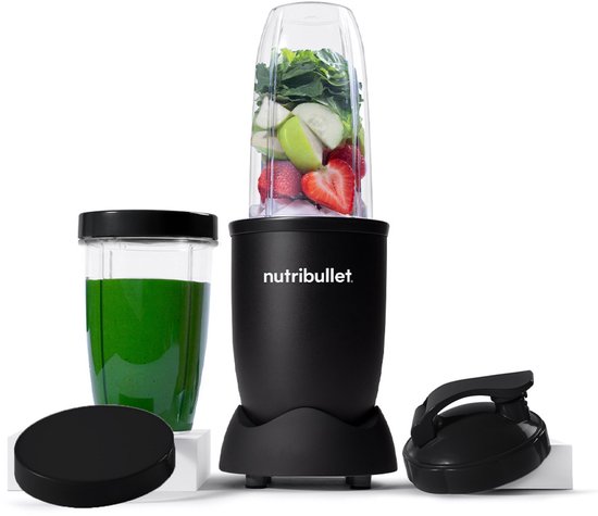 Nutribullet Exclusive Blender – 900 Watt – Smoothie Maker – Incl. To Go Accessoires – Incl. Twee 900 ml Drinkbekers – Bewaardeksel – To Go Deksel – Incl. Drinkring – BPA- en BPS-vrij – Zwart
