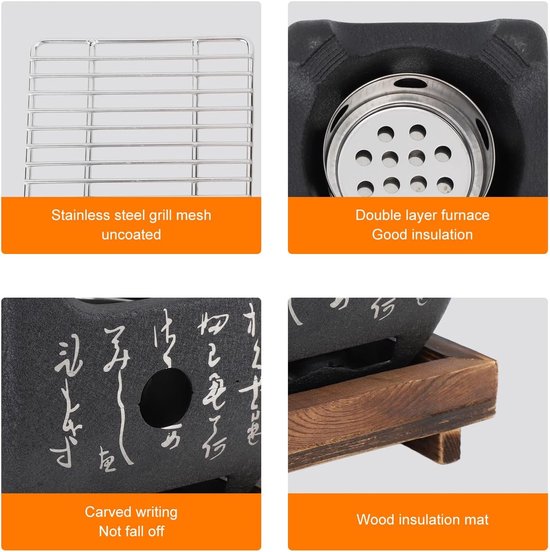 Klein Multifunctioneel Snel Opwarmend Mini Draagbaar Barbecue Stof Hibachi Grill Voor Buiten Kamperen van Everdure — afbeelding 2