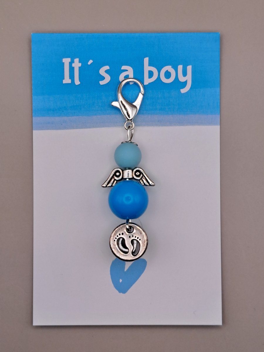 Geluksengeltje - It´s a Boy engeltje - Geboorte engeltje - Wenskaart - Kraam cadeautje - Gelukspoppetje - It's a Boy kaartje - een Engeltje voor jou - Geluksengel, Guardian Angel - Beschermengel - Geluksengeltje jongen