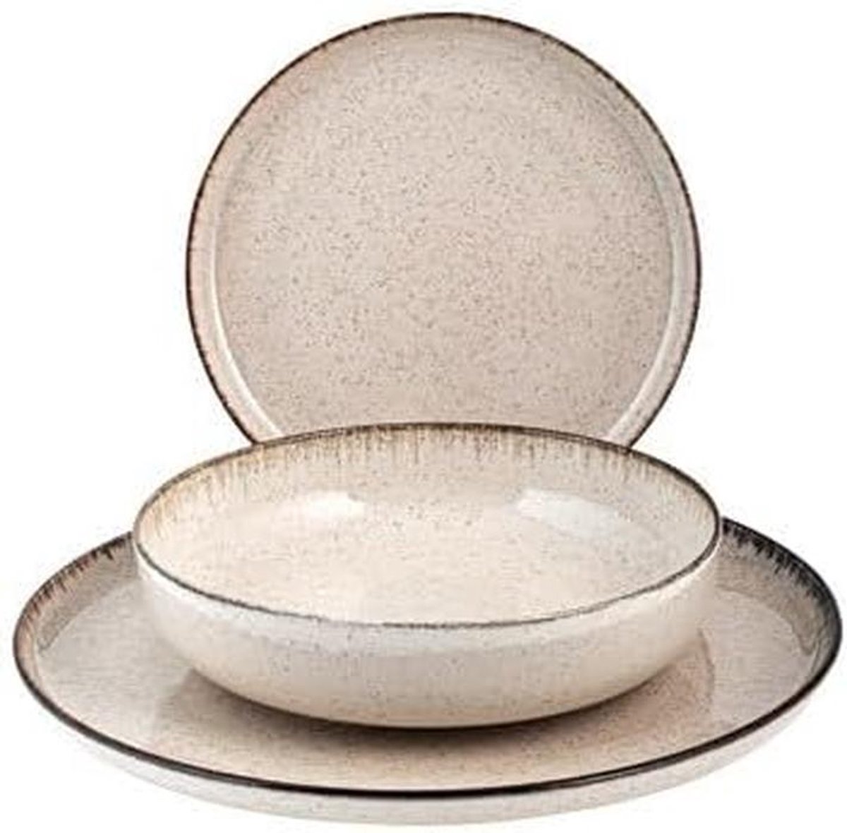 12-delig Porseleinen Servies Set Ivoorkleurig - Elegant Diner Servies