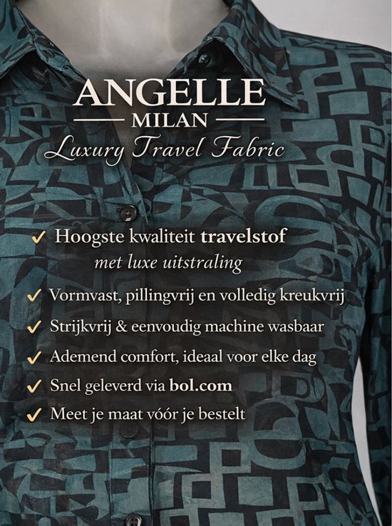 Angelle Milan - Motif vert - Léger et infroissable - En 5 tailles (XXL)
