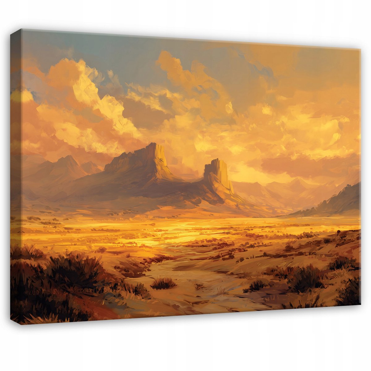 WALLARENA Schilderij op canvas - 100x70 cm - Landschap rots natuur - Geschikt voor slaapkamer, woonkamer, keuken Veelkleurig