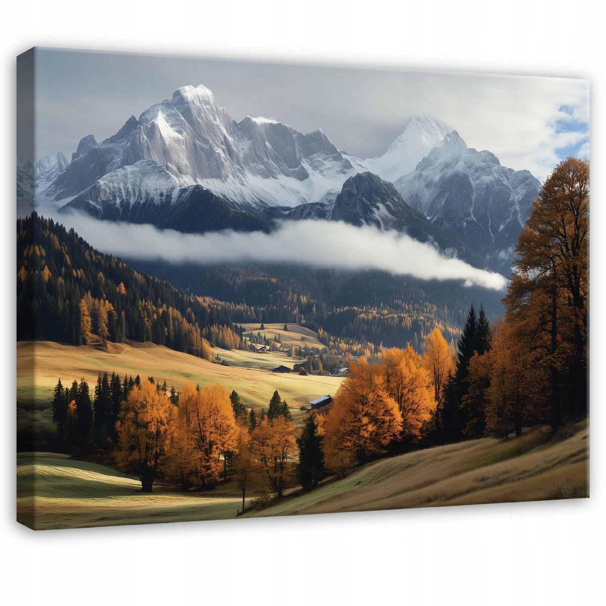 WALLARENA Schilderij op canvas - 100x70 cm - Berglandschap natuur landschap - Geschikt voor slaapkamer en woonkamer Veelkleurig