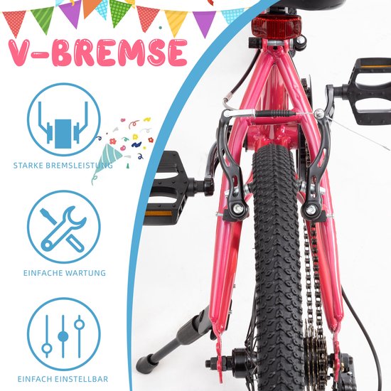 Kinder Mountainbike - 20 Inch - 6 Versnellingen - V-Bremse voor Jongens en Meisjes van AMIGO — afbeelding 3