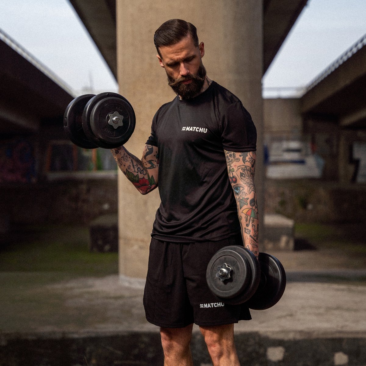 Matchu Sports - Dumbbell set - Verstelbare Dumbells - Halterset - Gewichten - 2 x 10 kg - Set van 2 stuks - Zwart thumbnail 3