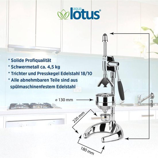 Professionele Handmatige Citruspers Hendel - Krachtige Smaakvolle Sappen Persen — afbeelding 2