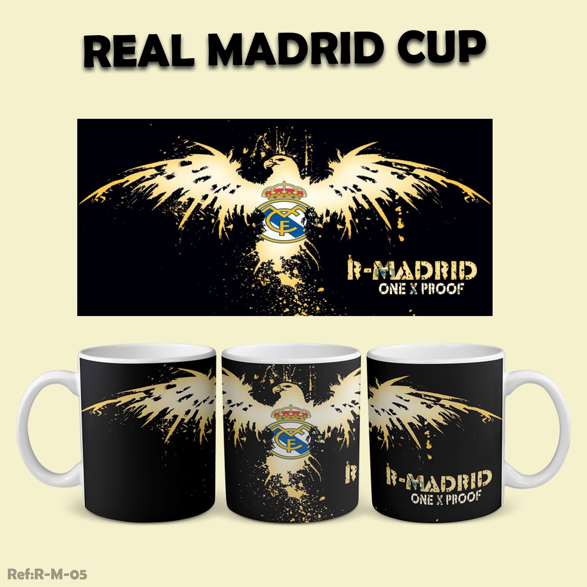 Real Madrid Voetbal Mok High quality print 325 ml - Coffee Mug - Football Gift Real Madrid Official Logo Cup – Football Fan Mug, Ceramic Coffee Cup for Madridistas