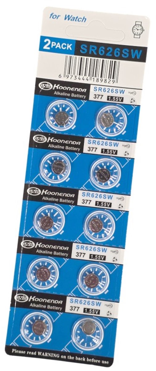 Koonenda - Horloge Batterij - SR626SW - AG4 - 377 - LR66 - 1.55V - 10 Stuks