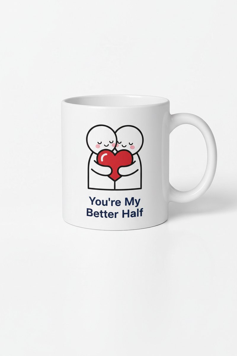 Mok 'You're My Better Half' - Romantisch Cadeau voor Partner & Liefdeskoppel