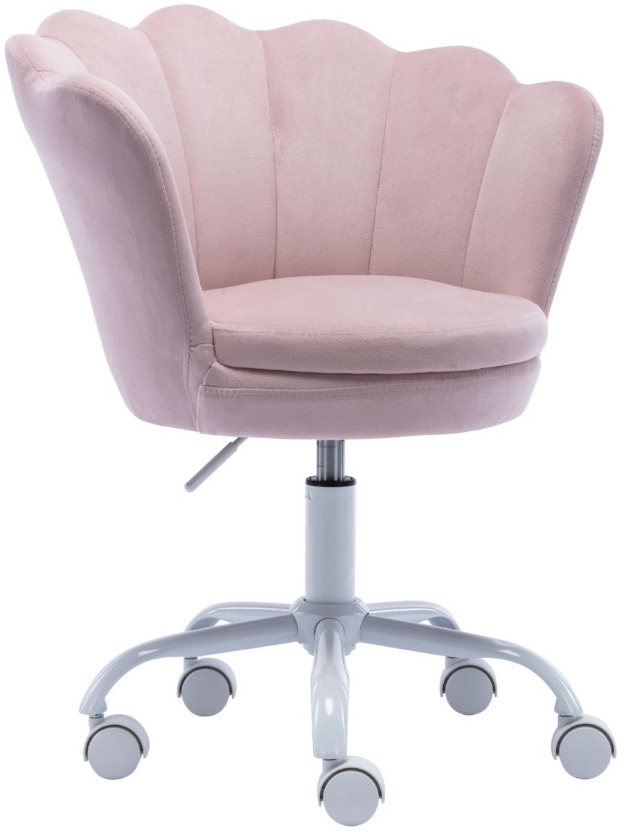 chairusKantoor Velvet Bureaustoel Roze met Schelpvormige - chairus®Kantoor - €135,99