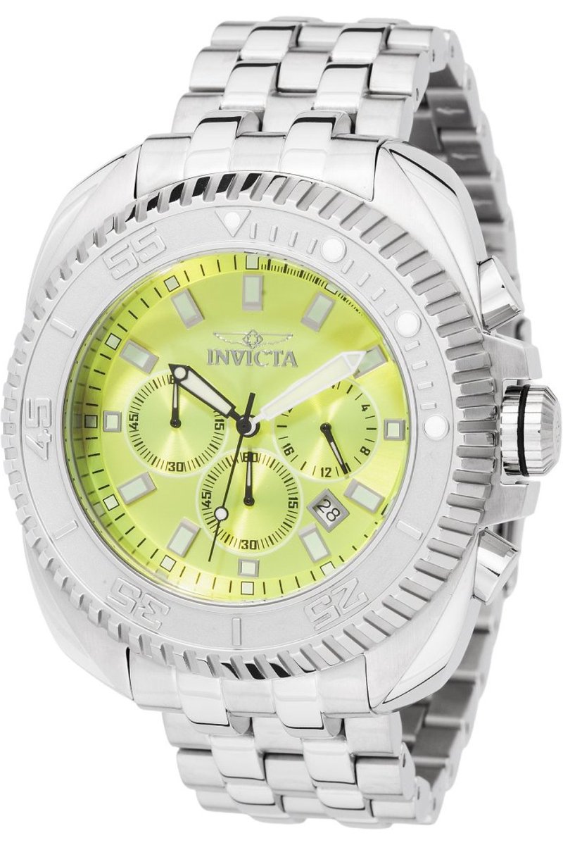 Invicta Coalition Forces 49785 Heren Horloge - Waterdicht - Analoog - Quartz Uurwerk - Roestvrij Staal met groene Wijzerplaat - 50mm