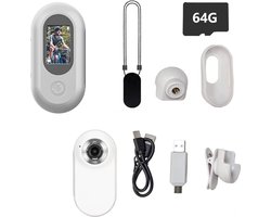 Action camera’s – Bodycam – Recorder – Mini-actiecamera – Gebruikte camera – Duimcamera – 1080p PSP-camera – 360° draaibaar – Magnetische camera – USB-oplaadbaar – Inclusief Accessoires en 64 GB Micro SD – Wit