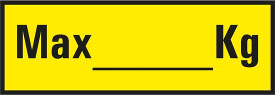 Maximaal aantal kilo sticker beschrijfbaar - per stuk 300 x 100 mm | bol