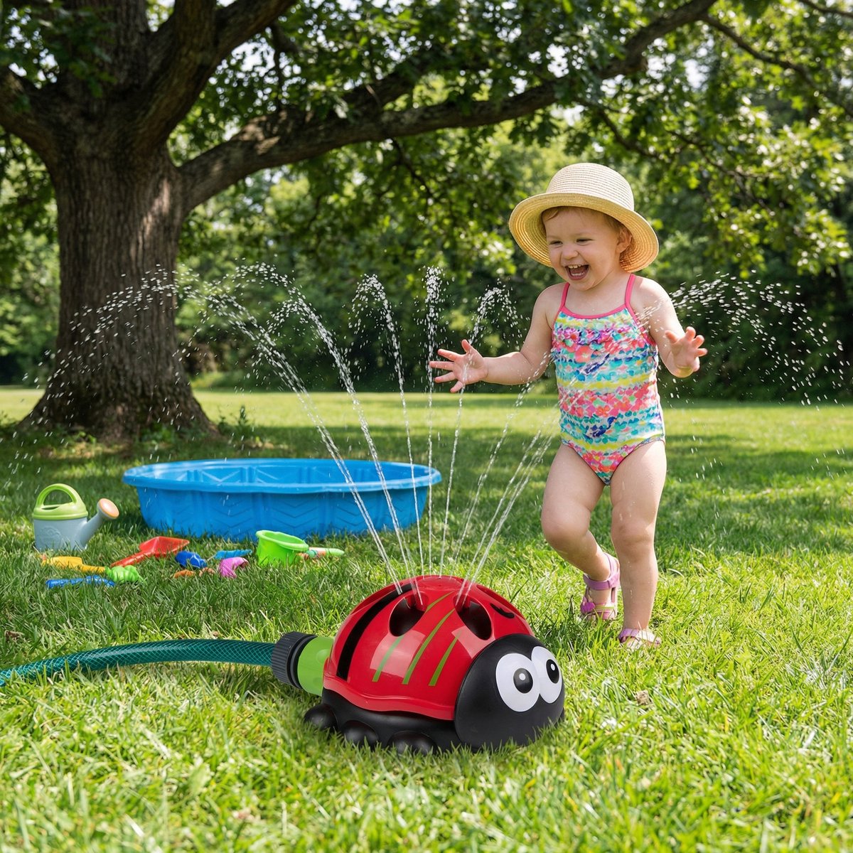 Eddy Toys Watersproeier Lieveheersbeestje - Water Sprinkler voor Tuin - Tuinsproeier voor Kinderen - Waterspeelgoed voor Buiten - Aansluiting op Tuinslang - Rood/Zwart — afbeelding 5