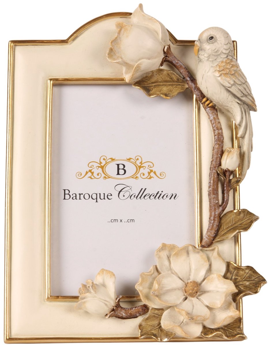 Baroque Fotolijst - Fotolijst 10 x 15 cm - Crème - Resin - 22.2x16.5x4 - Polyresin
