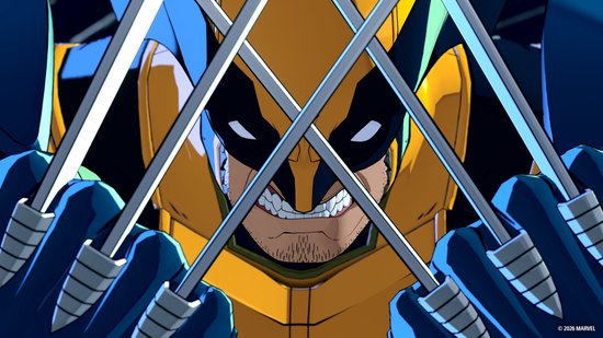 Close-up van Wolverine met zijn klauwen uitgestoken, kijkend naar de camera.