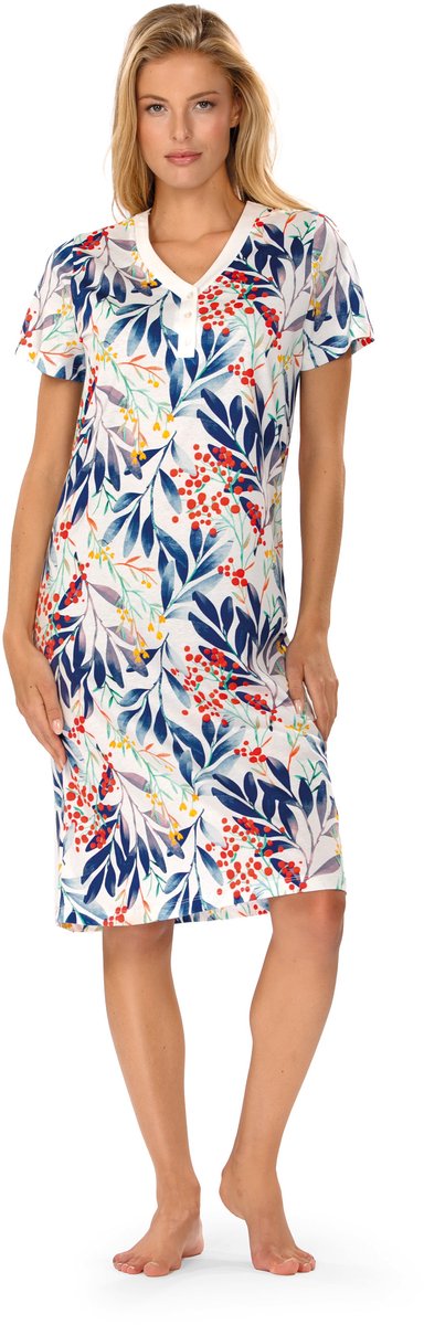 Comtessa Ascafa Nachthemd 'Cheerful Berries' - Dames Nachtmode - Korte Mouw - Wit