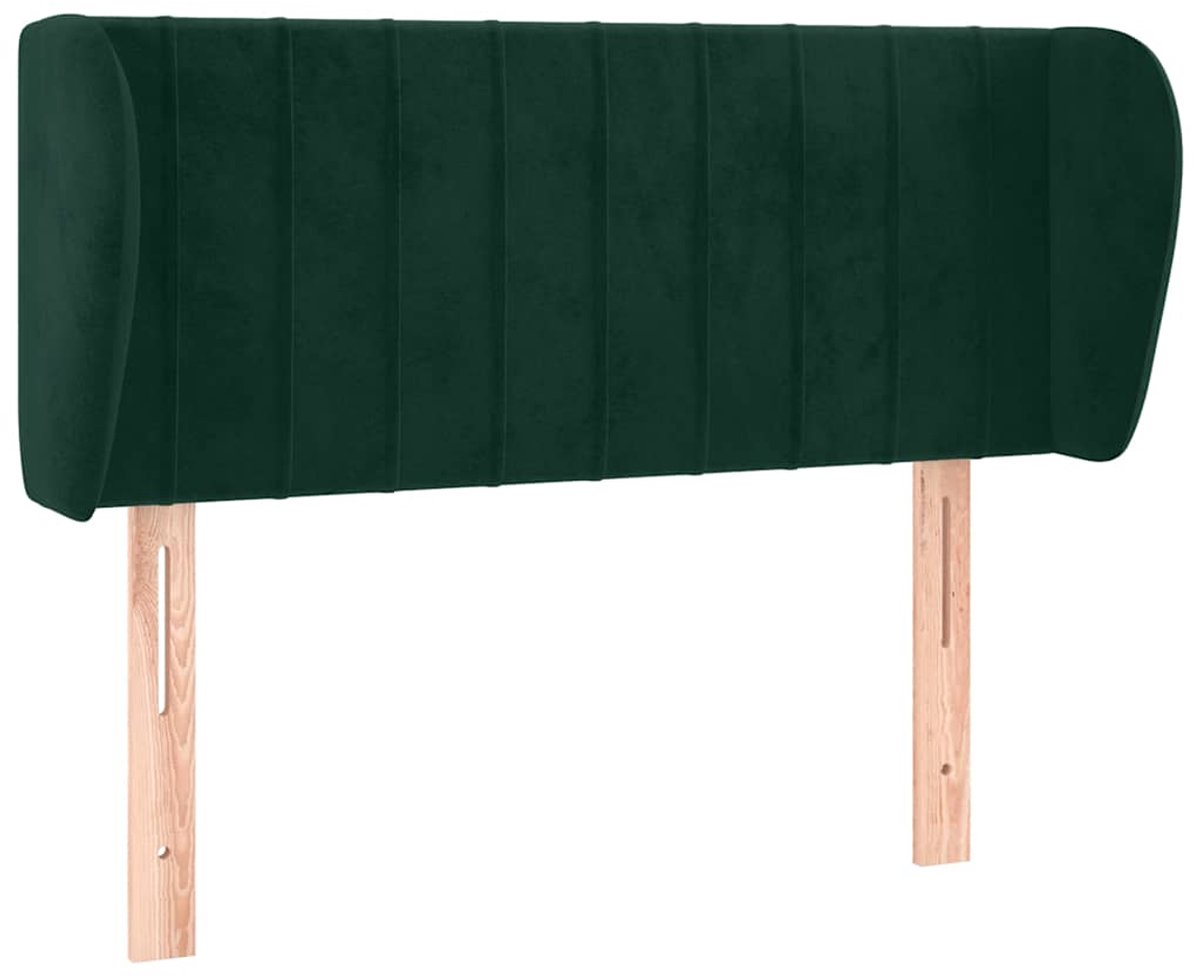 vidaXL - Hoofdbord - met - randen - 103x23x78/88 - cm - fluweel - donkergroen