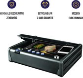 Coffre-fort pour armes de poing, accès rapide pour armes de poing pour pistolets, sécurité pour chevet, table de chevet, bureau, lit de véhicule, coffre-fort personnel avec serrure à clavier et serrur