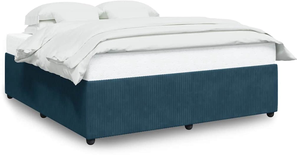 vidaXL - Bedframe - fluweel - blauw - 200x200 - cm
