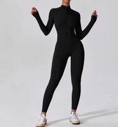 Professionele Sport Jumpsuit Dames - Yoga & Fitness One-Piece - Nauwsluitende Gymsuit met Halve Rits - Ademend & Stretch