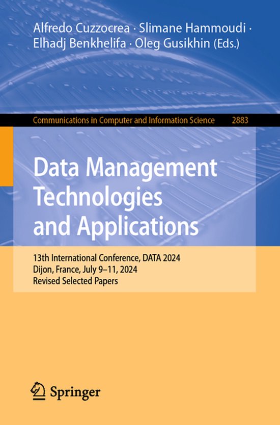 Communications in Computer and Information Science2883- Data ... - cover