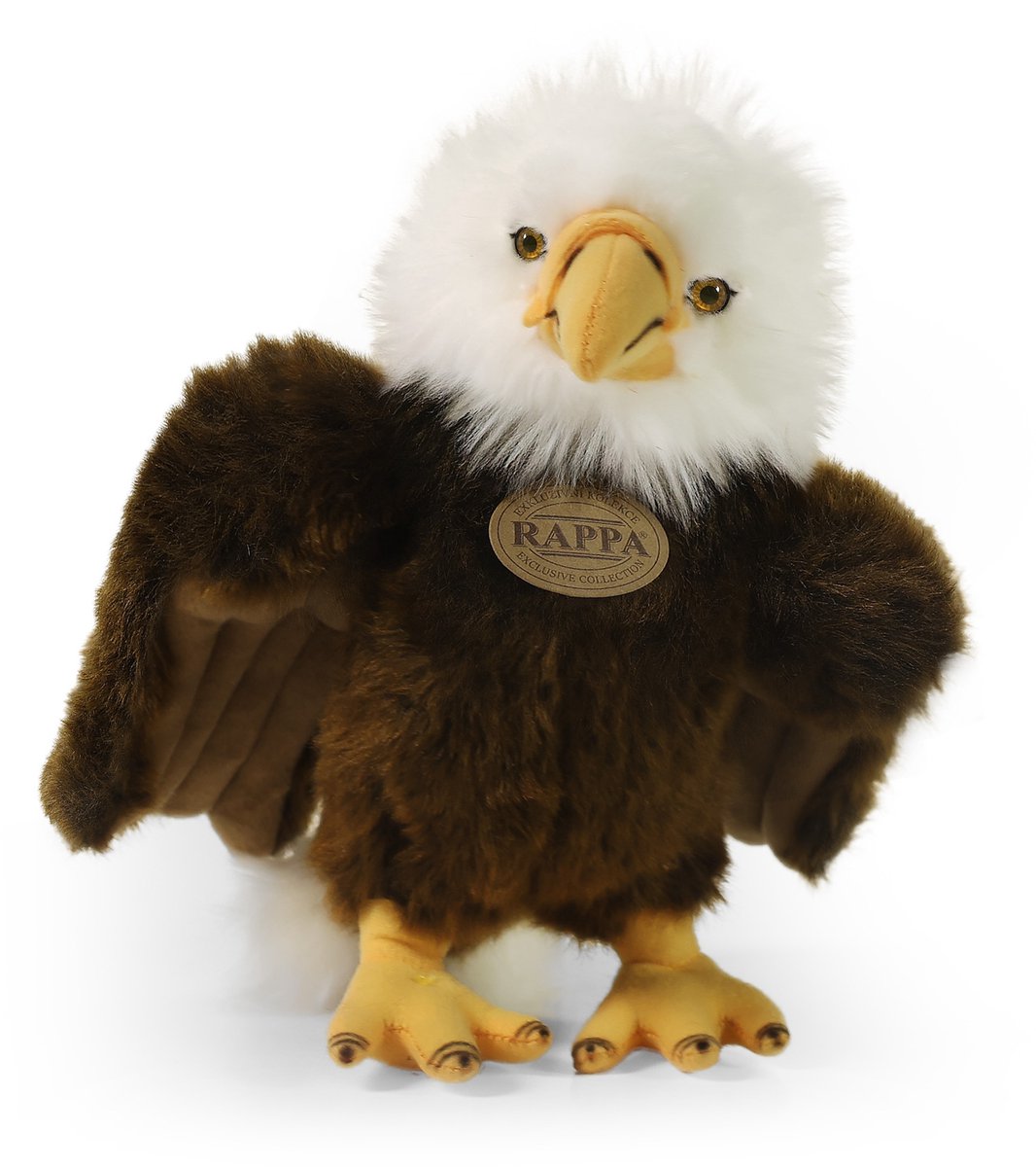 Rappa ECO knuffel adelaar 24 cm - realistische knuffel van recyclede PET flessen - bruin wit