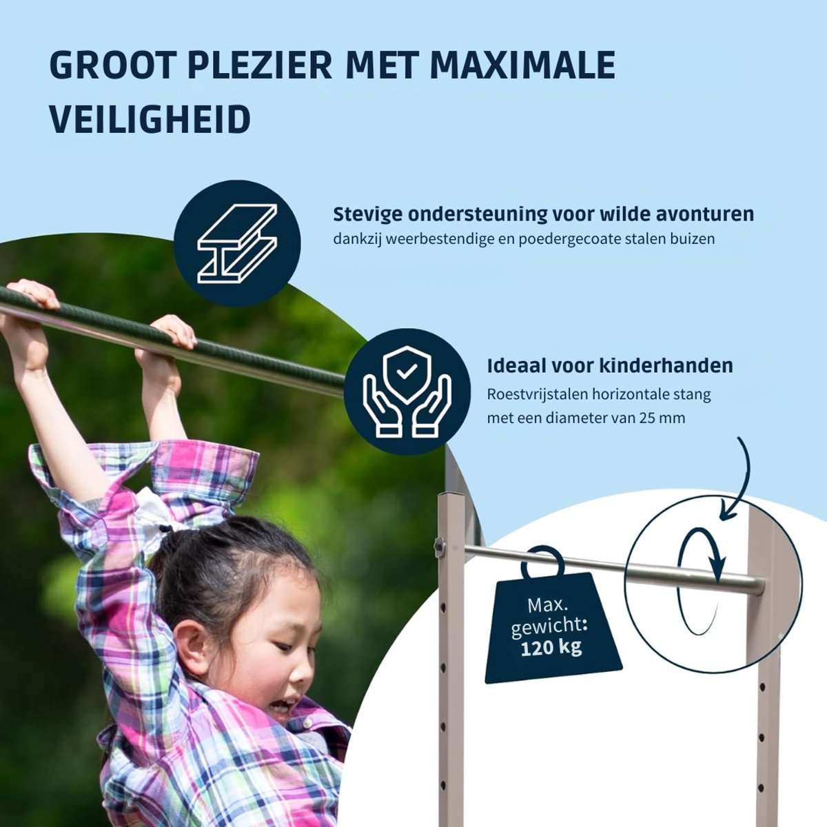 VH Supplies® Turnrek Duikelrek 72-170 cm - afbeelding 2